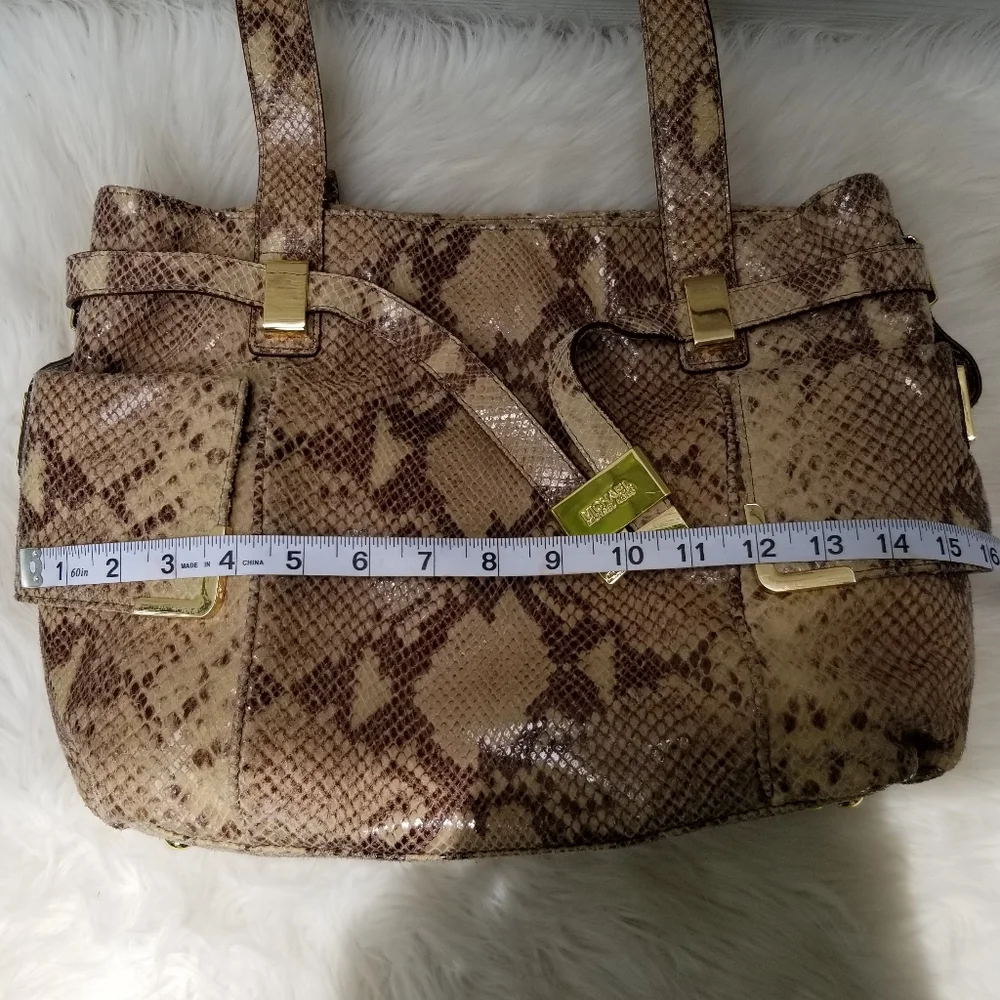 NWT Michael Kors Beverly Large Python Satchel